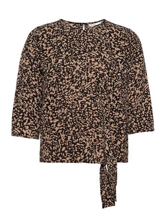 Onlnova Lux 3/4 Knot Top Aopwvn Brown ONLY