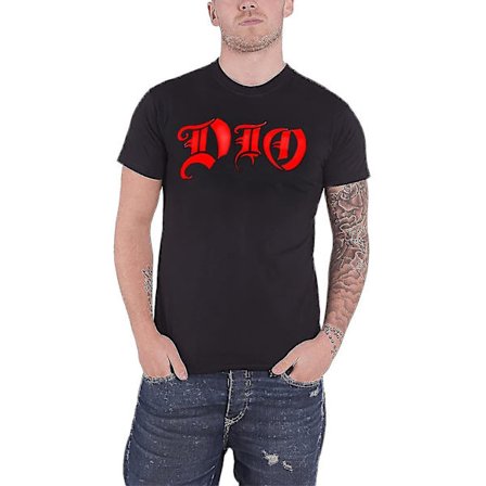 Dio T-shirt Vintage Band Logotyp Ronnie James Official Mens Svart