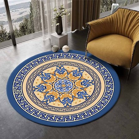 Rund Area Matta Mandala Mattor för Sovrum Badrum Tvättad Halksäker Cirkel Golvmattor Chic Bohemian Heminredning Mattor - Stil 8