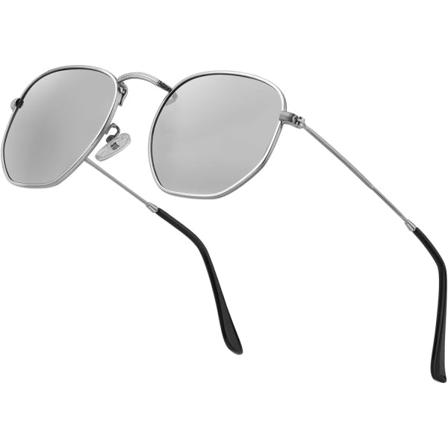 IC Hipster Kuusikulmaiset Polarisoidut Aurinkolasit Miehille Naisille Geometrinen Neliömäinen Pieni Vintage Metallikehys Retro Varjostuslasit