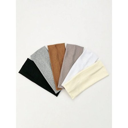 6Pcs/Set Women Knitting Headband Solid Color Wide HairBand Adjustable Makeup Hair Hoop Running Sports Wash Face Hair Accessories