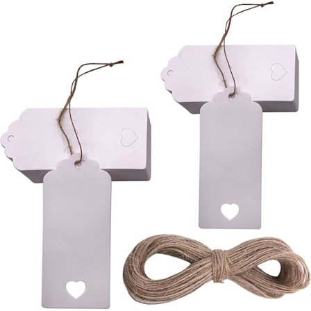 Joululahjatunnisteet, 100 kpl lahjatunnistetta, 5,5 cm x 10,5 cm paperia