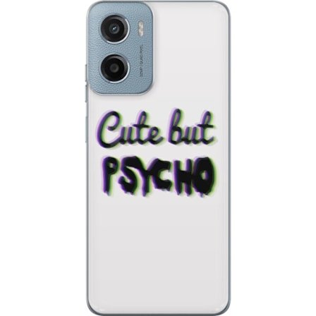 Kompatibel Mobilcover til Motorola Moto E15 Rainbow-farvet legetøjsfigur med et glad ansigt og farverige cirkler i en legesyg studieillustration