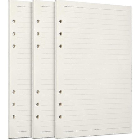 A5 Refillpapir, 3 pakker 100 gsm tykt refillpapir 6 hulls fyllinnlegg Løst ark papir 135 ark (270 sider) for 6-rings perm journal