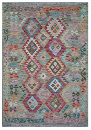 Pequeño Kilim Afghan Old Style Alfombra 124X180 Lana