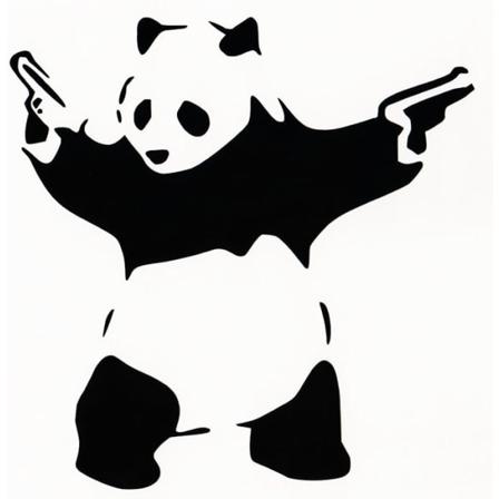 2-pakning - Søt liten panda bjørn vinker - Klistremerke vinyl klistremerke