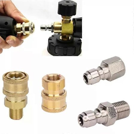 Högtryckstvättadapter 1/4 Snabbkoppling Snabbkopplingsbeslag Högtryckstvätt Snabbanslutning Snabbkoppling 1/4 tum