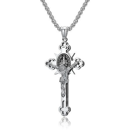 Titanium stål kors halskæde vintage personlighed mand tide mænd kvinder vedhæng bedste Valentinsdag gave B