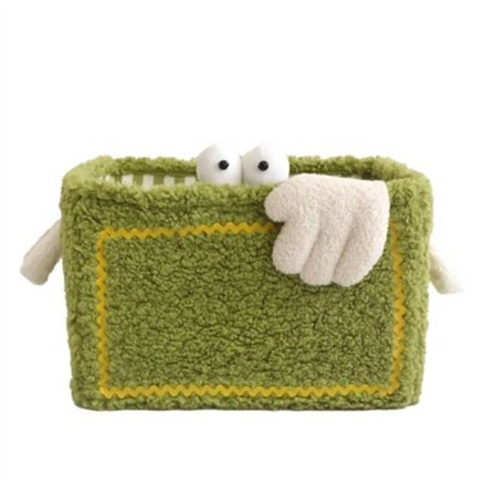 Monster Foldable Oppbevaringskurv Hjem Ins Niche Design Oppbevaring Snacks Kosmetikk Organisering Gave Grønn