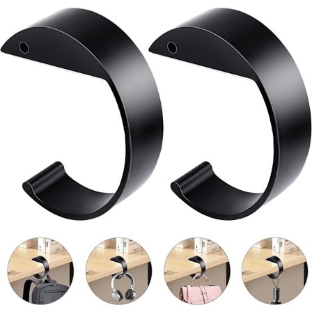 Bordkrog 2 Stykker Taskeophæng Hovedtelefonophæng Taskeophæng til Borde Bordbeslag Taskekrog Taskekrog Kroge Hængende Kroge Håndklædekrog Bordhængende