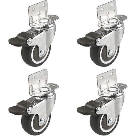 Svingbare hjul, 4 stk Gummi Svingbare hjul, Hjul Trolley Møbelhjul, Pu Heavy Duty Dobbelt Leje Hjul, Til Kaffebord, Skab, Arbejdsbænk