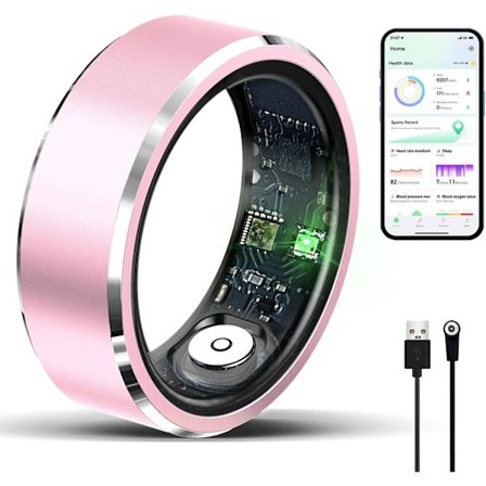 2025 Senaste Modellen Smart Ring för Män/Kvinnor, Smartringar med Kalorier/Puls/Blodsyre/Sömnövervakning, Ingen Prenumerationsavgift, 5ATM Vattentät 