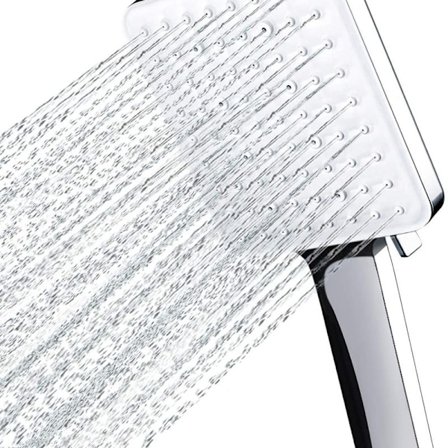 Brusehoved, stort firkantet brusehoved med enhåndsbetjening, brusehoved med højt tryk med