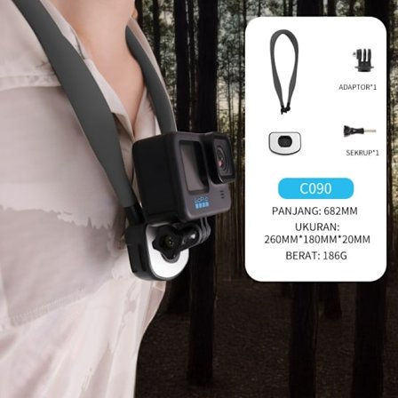 Action Kamera Halsmontering til GoPro, Silikone Krave, Kameraholder