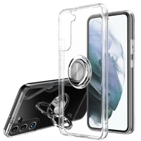 Samsung Galaxy S22 - Stötdämpande Silikon Skal Med Ring Solid T Transparent Samsung Galaxy S22