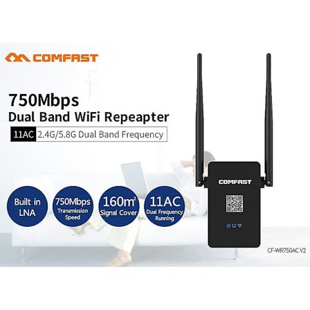 Cf-wr750ac Trådløs Wifi Repeater 750mbps Dobbel Bånd Ekspander