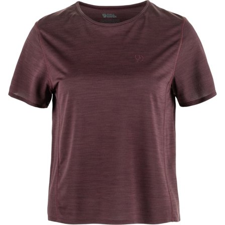 Fjällräven Dam's Abisko Lite Short Sleeve in Port | Size: XL, Polyester