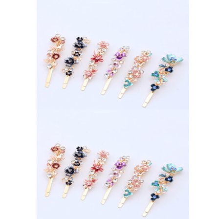 12PCS Fargerike Vintage Blomster Design Metall Hårklips Tilbehør