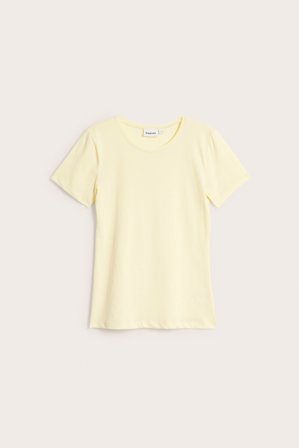 Kappahl | Top basicowy z krótkimi rękawami Jasnożółty XS | Jasnożółty