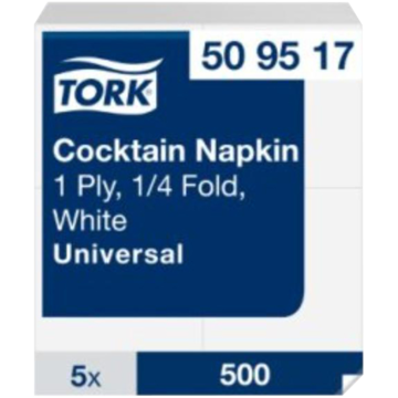 SERVIETT 1-LAG HVIT 25X25CM