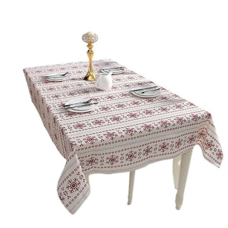 Duk Jul Rektangulär Duk Snöflinga Inomhus Utomhus Vinter Tvättbar Polyesterduk För Julhelgsfest Middag Vinterdekor Gåva