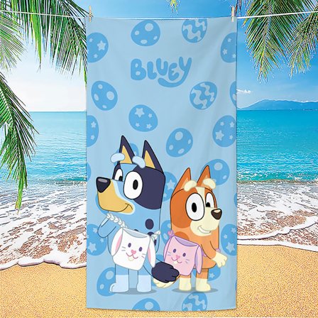 Bluey badehåndklæde, strandhåndklæde 70x140 cm (Hurtigtørrende)_Specielle Gaver