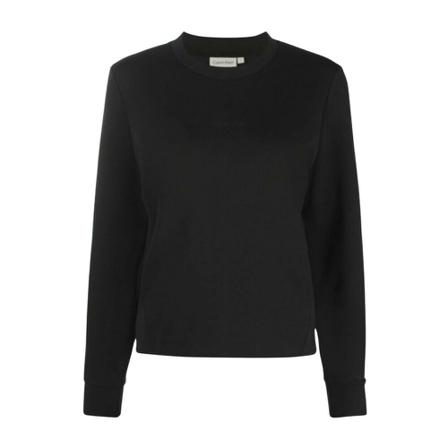 Calvin Klein, Crew Neck Sweatshirt With Logo Print Zwart, Dames, Maat:S