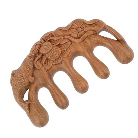 Naturlig trækam bred tand: Træhårskam udredning hovedbundsmassage C