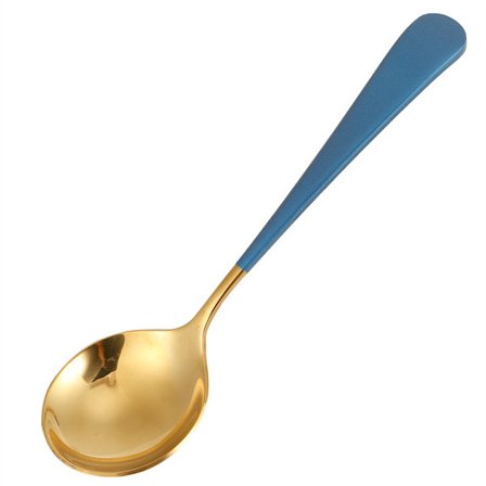 5 stk. rustfri suppeskeer børneske spiseske bestik husholdningskøkkentilbehør blå