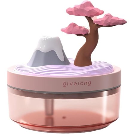 Mikrolandskap Luftfuktare, med 320ml Vattentank, Justerbart Dimläge och Bytbara LED-Ljus, Vattenlös Automatisk Avstängning