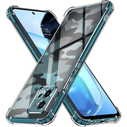 RZANTS puoliksi läpinäkyvä suojus, jossa on siisti painatus ja kulmasuoja Motorola Moto G72:lle