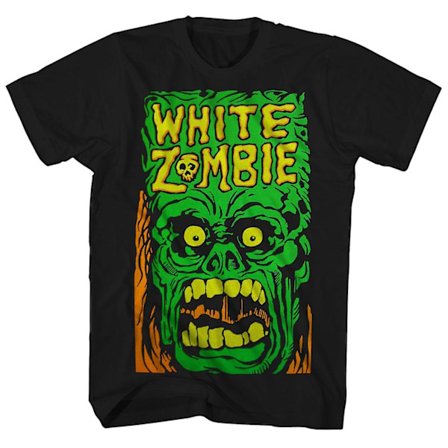 Vit Zombie T-shirt Grön Monster Skriktröja