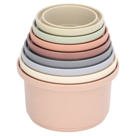 8 st Stapelbara Muggar Färglärning Rika Färger Modern Design Roliga Pedagogiska Leksaker för Baby Shower-presenter Badleksaker