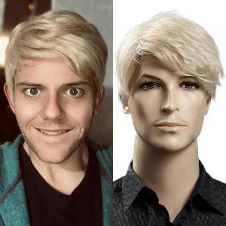 Kalyss kort lige paryk til mænd Blond Varmebestandig Premium Kort Blond Syntetisk Hår Paryk til mænd CDQ