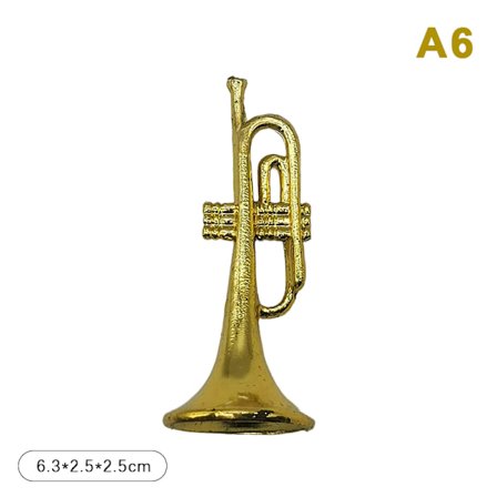 Dukkehus Miniature galvaniseret guld musikinstrument DIY S