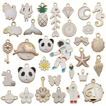 31 stk/sæt Frugt dyr blandet emalje charms vedhæng DIY smykker