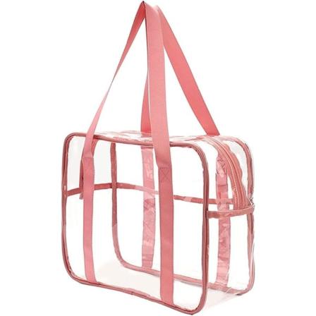 Genomskinlig tygväska, genomskinlig sminkväska med stor kapacitet Resekosmetik Organizer Vattentät Organizer Handväska Dusch Badrumsväska f