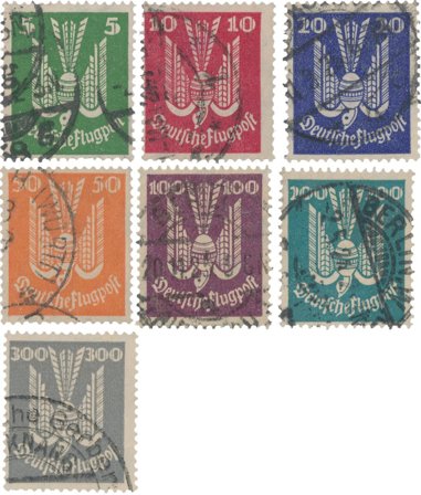 Tyske Rige 1924 - MICHEL 344-350 - Stemplet