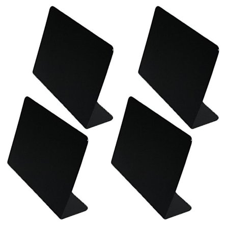 4 stk. Akryl Lille Tavle Bordplade Kridttavle Besked Display Board Til Bryllup Fest (sort)