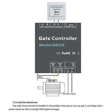 G202 GSM Portåbner 4G Enkelt Relæ Switch Mobiltelefon Elektrisk Port Fjernbetjening 850/900/1800/1900MHz