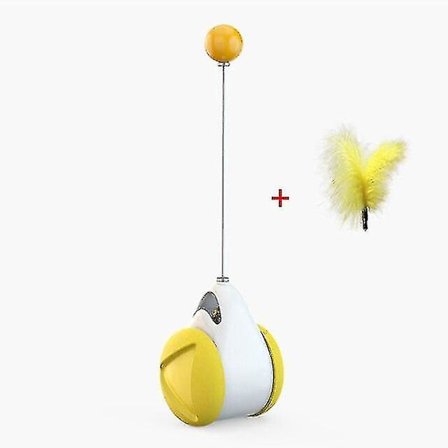 Hmwy-tumbler Svingleker for Katter Kattunger Interaktiv Balansebil Kattjaktleke Med Kattemynte (gul)