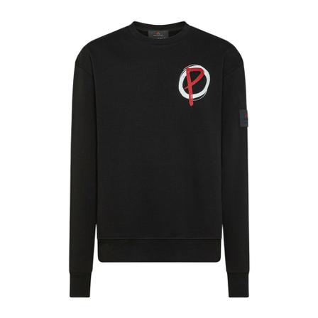 Peuterey Roundneck made with 100% Gots certified yarn Sort, Herre Sweatshirts