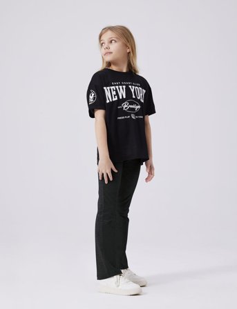 name it Nkfhelena Fold Down Bootcut Pant - Black - 116