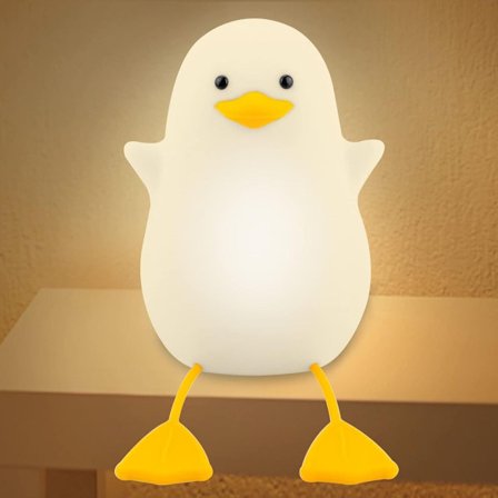 iKALULA LED-nattlys, silikonandnattlampe med timer, LED-nattlampe, KLB