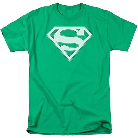Stålmannen T-shirt Grön & vit sköld M