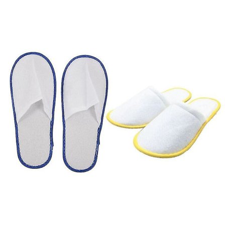 30 Par Hvide Hotel Engangs-Tøfler Terry Spa