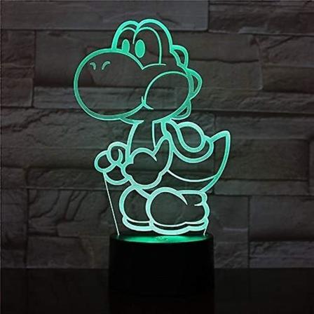 Yoshi Super Mario Lampe LED Changement de couleur USB Lumière nocturne et decoration