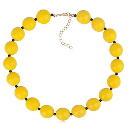 Färgglatt Halsband med Harts- och Akrylpärlor Yellow-max