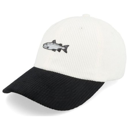 Skillfish - Vit unconstructed Keps - Tiny Salmon Corduroy Off White/Black Dad Cap @ Hatstore