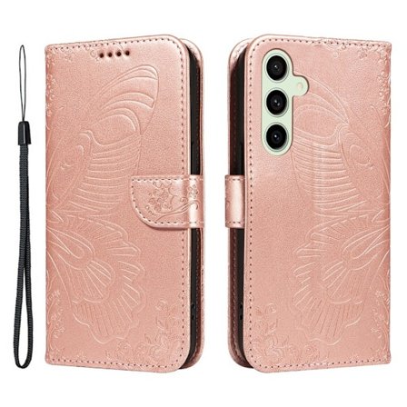 Til Samsung Galaxy S24 FE Etui Stand Tegnebog Etui Sommerfuglemønster